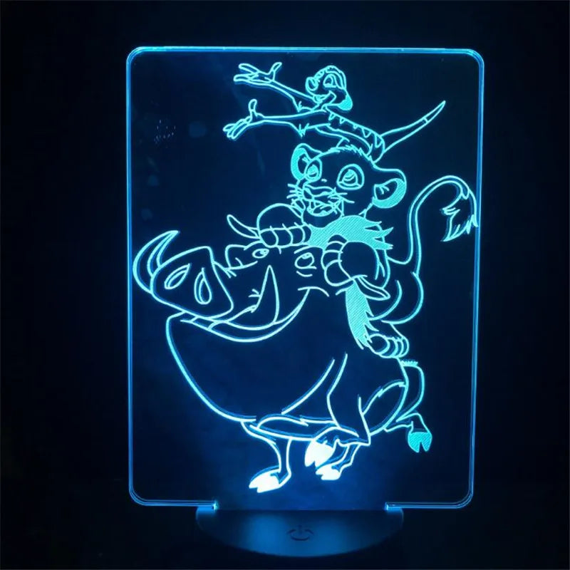 The Lion King Simba Cartoon 3D Color Changing LED Night Light