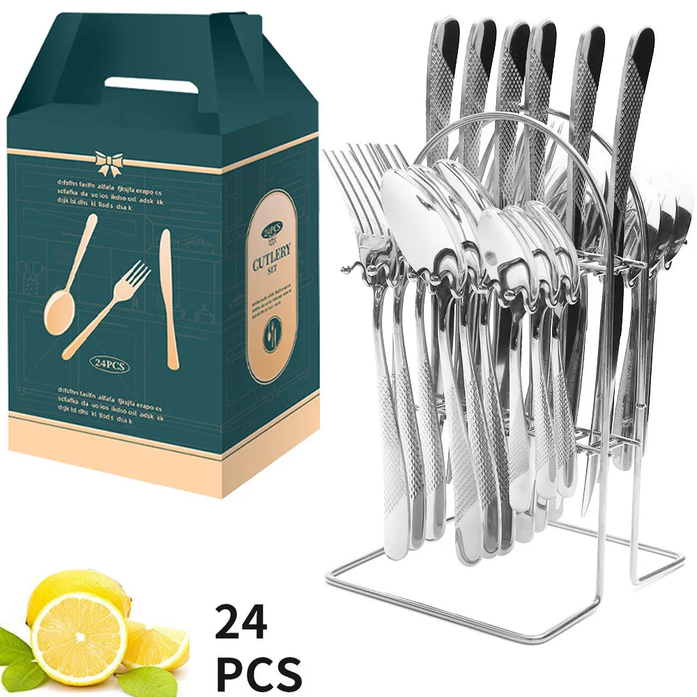 24 Pcs Stainless Steel Cutlery