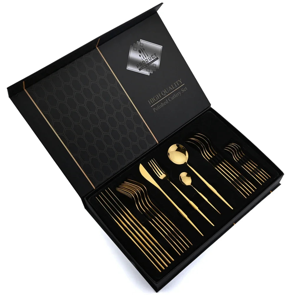 24Pcs Stainless Steel Cutlery Sets - An Exceptional Gift