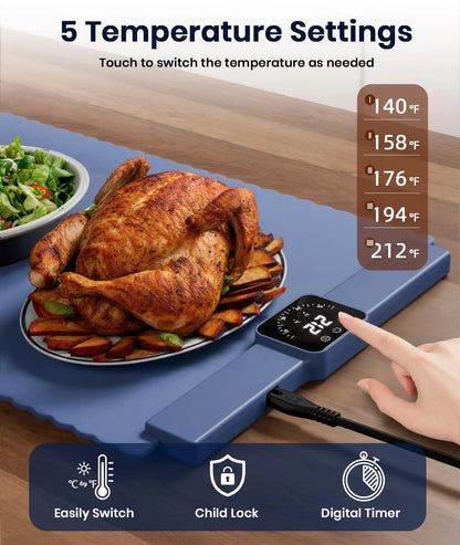 HeatPad: Electric Warming Tray with 5 Temperature Settings