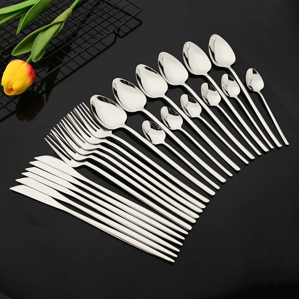 24Pcs Premium Stainless Steel Cutlery