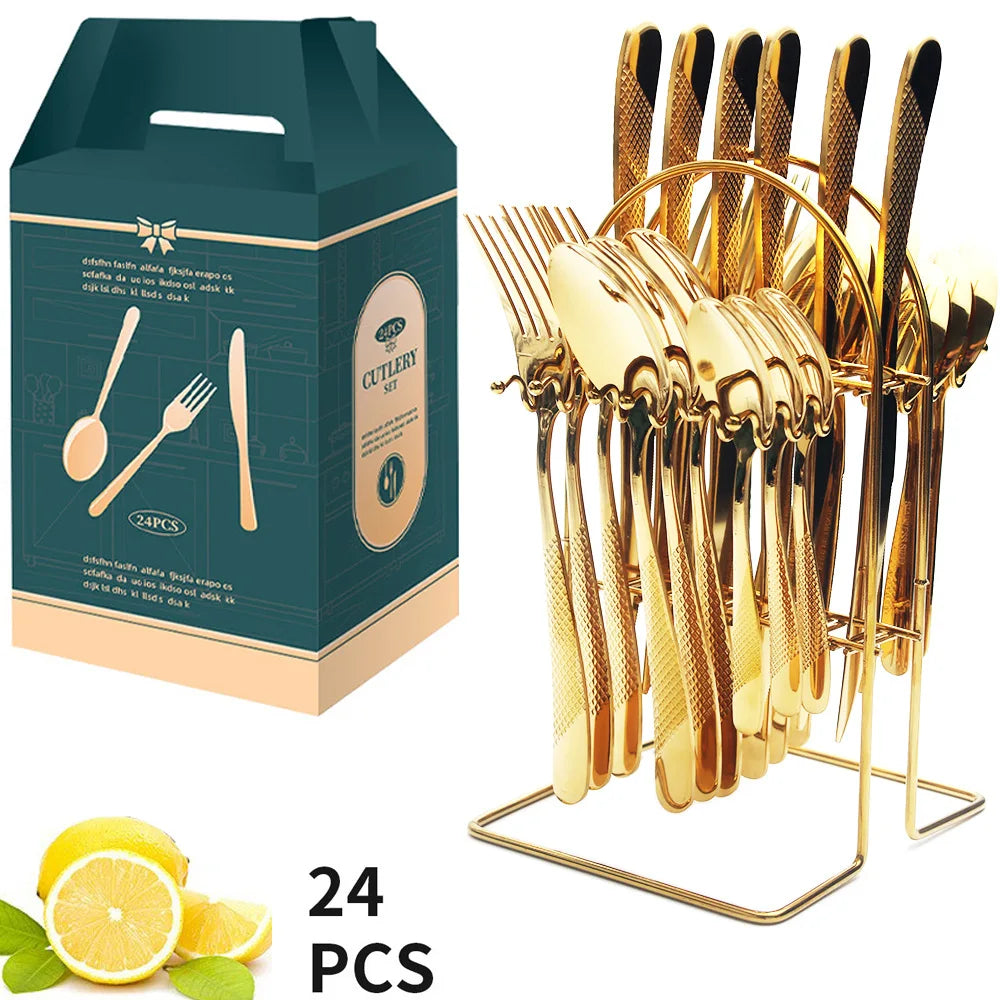 24 Pcs Stainless Steel Cutlery